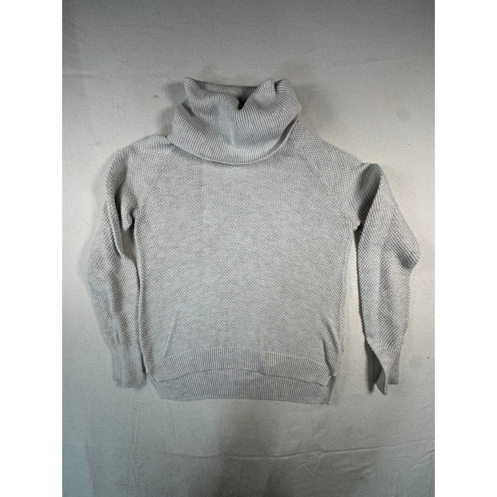 Max Studio Turtleneck Sweater Womens Medium Gray Knit Cowl‎ Neck Raglan Pullover